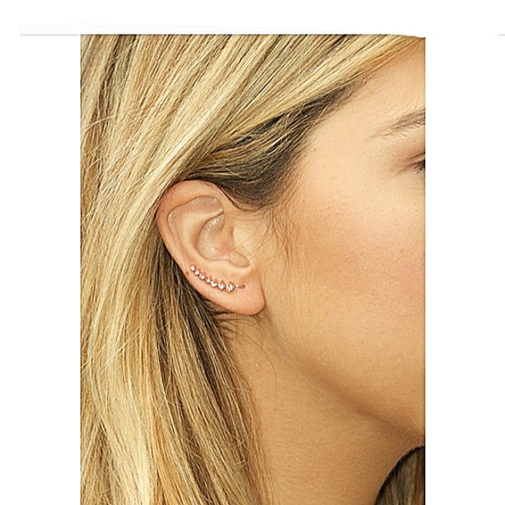 Sterling Forever Graduated CZ Ear Crawlers
